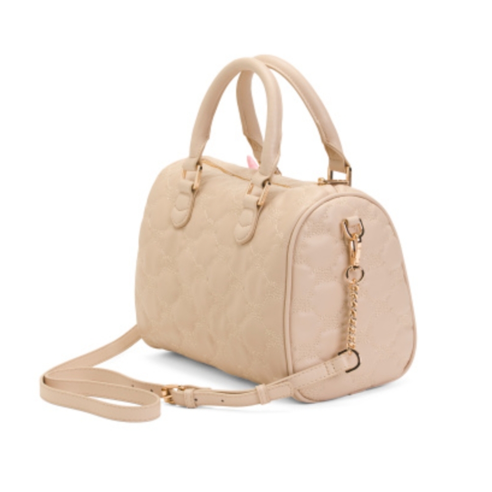 NWT Juicy Couture "Tie the Knot" Quilted Satchel Y2K Pearl Bow Bag - Picture 4 of 5